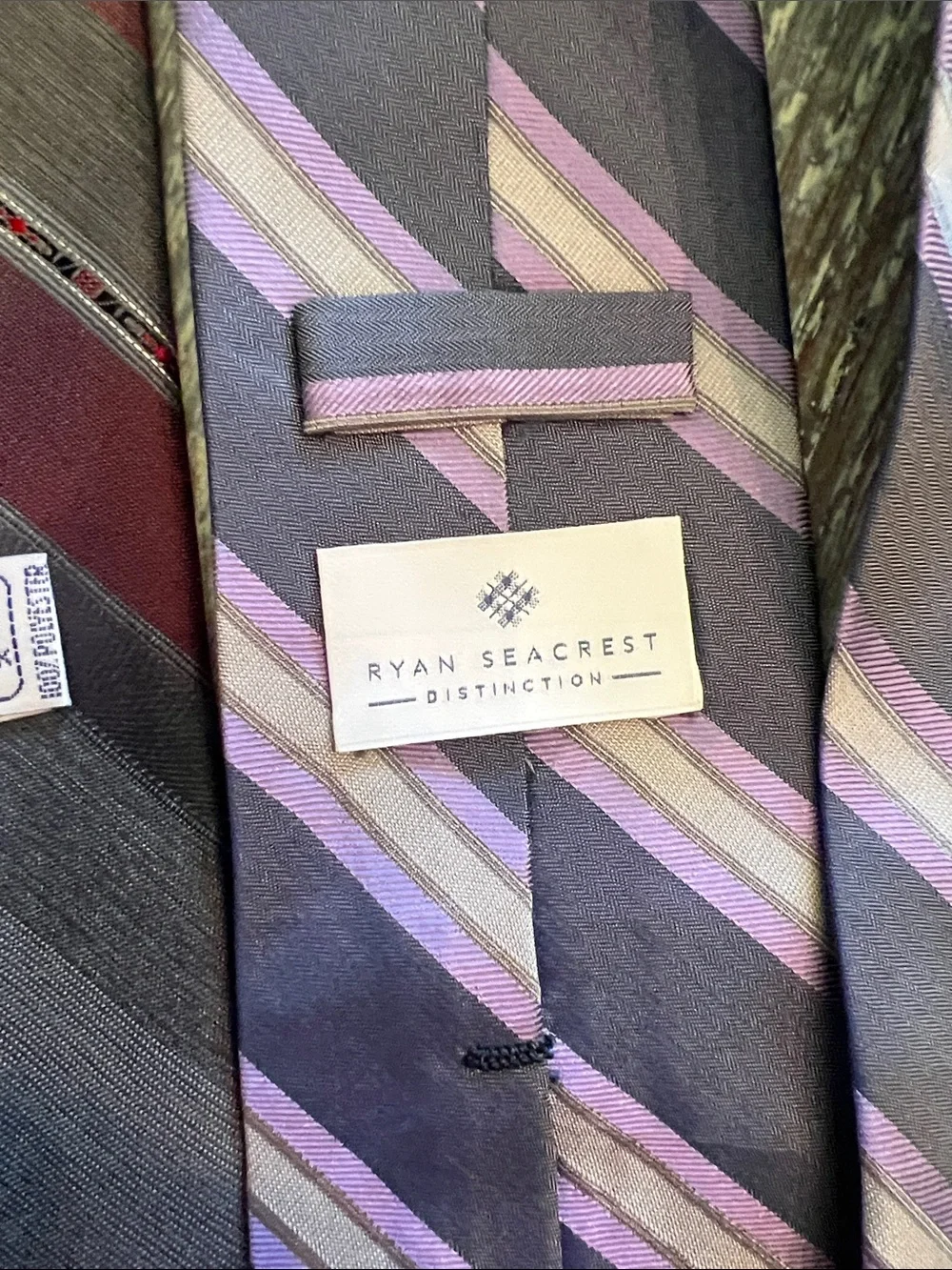 4 Men's Burgundy Plaid & striped Necktie - Classic Business one is Ryan Seacrest